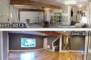 Before & After garage apartments into a 3 bedroom